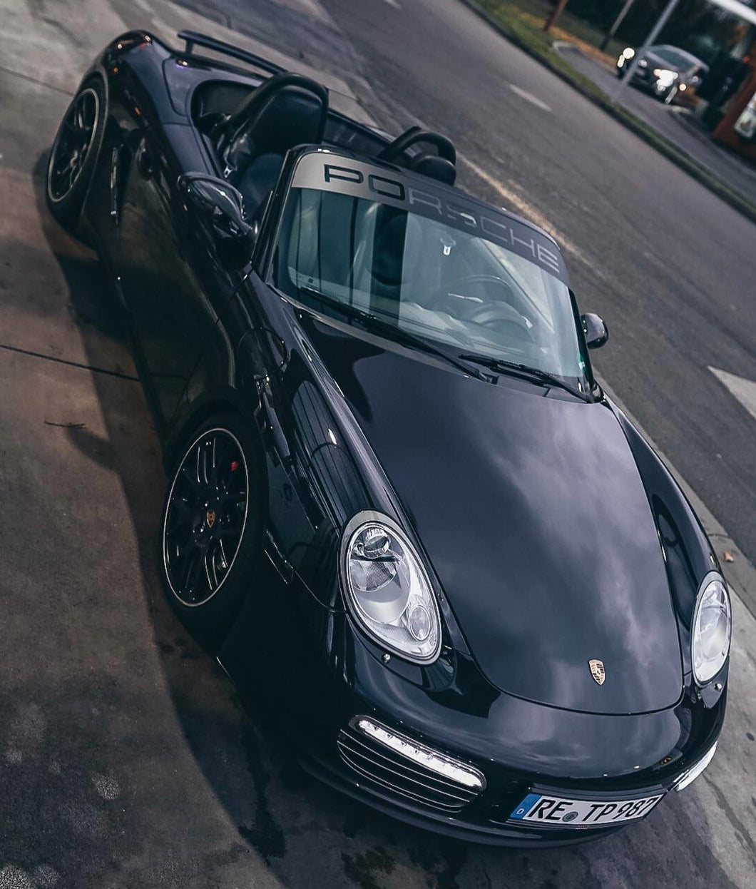 PORSCHE BOXSTER SONNENBLENDE NEGATIVER AUFKLEBERSTREIFEN