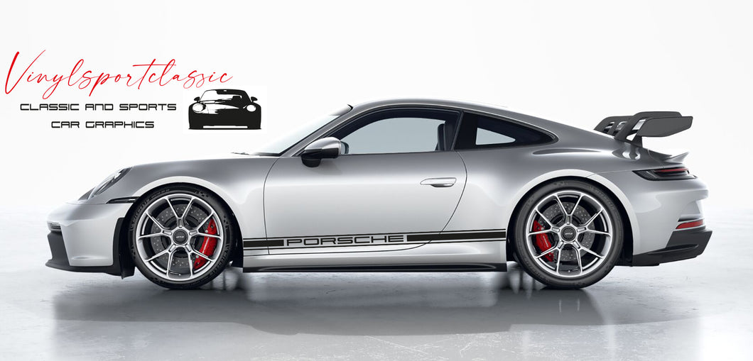 PORSCHE 991 UND 992 SEITENSTREIFEN AUFKLEBER