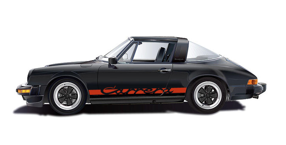 PORSCHE 911 CARRERA SCHRIFTZUG SEITLICHE VINYLAUFKLEBER