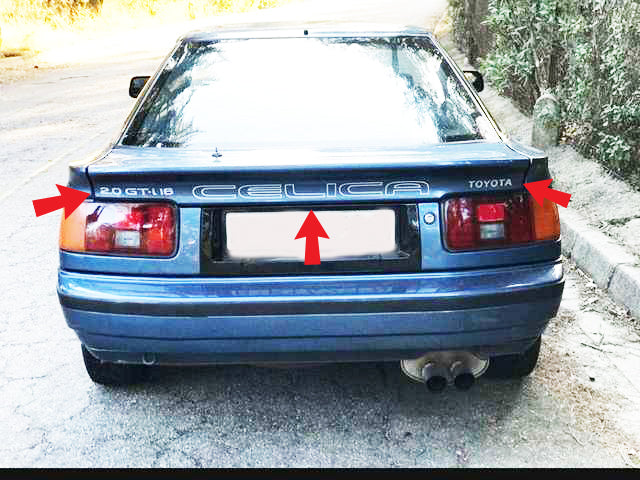 KIT AUTOCOLLANTS ARRIÈRE TOYOTA CELICA T160 2.0 GTI