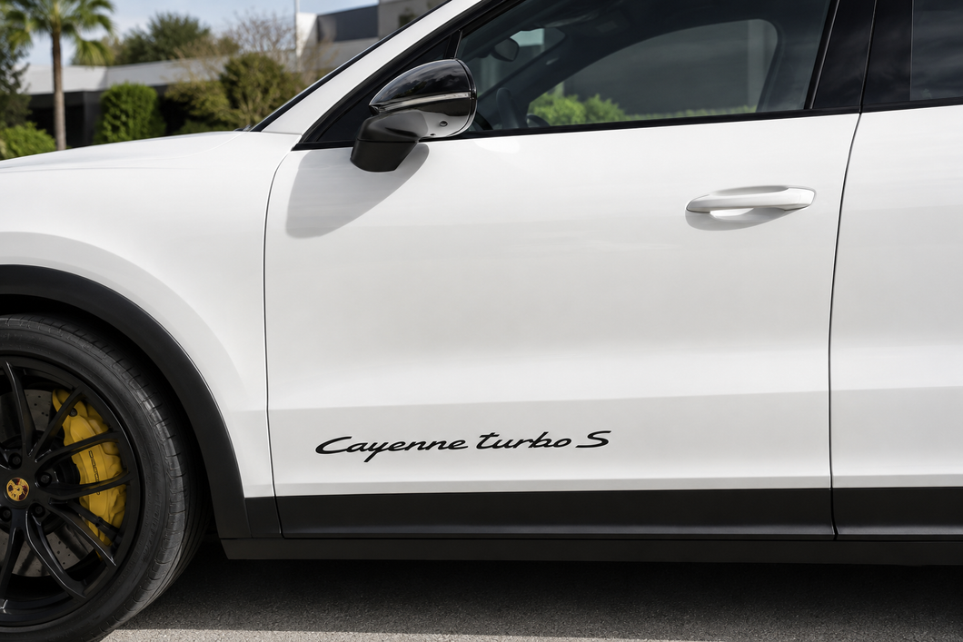 Cayenne Turbo S Door Decal Sticker Set – 2019+ Porsche Script