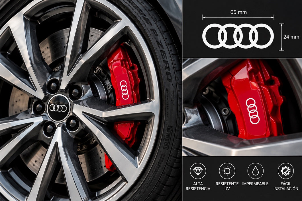 Audi Four Rings Brake Caliper Decals