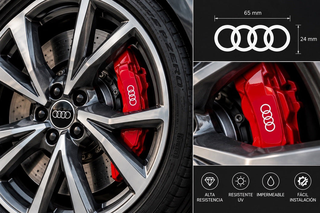 Audi Four Rings Brake Caliper Decals - VINYLSPORTCLASSIC