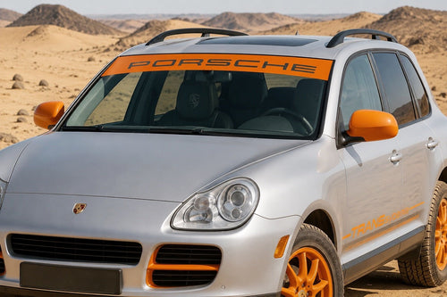 PORSCHE CAYENNE WINDSHIELD DECAL NEGATIVE LETTERS - VINYLSPORTCLASSIC