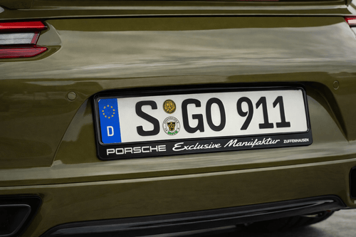 PORSCHE EXCLUSIVE MANUFAKTUR LICENSE PLATE HOLDER - VINYLSPORTCLASSIC