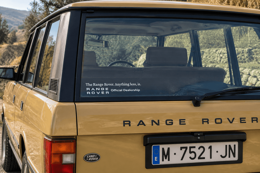 Range Rover Classic Heritage Dealer Rear Window Sticker - VINYLSPORTCLASSIC