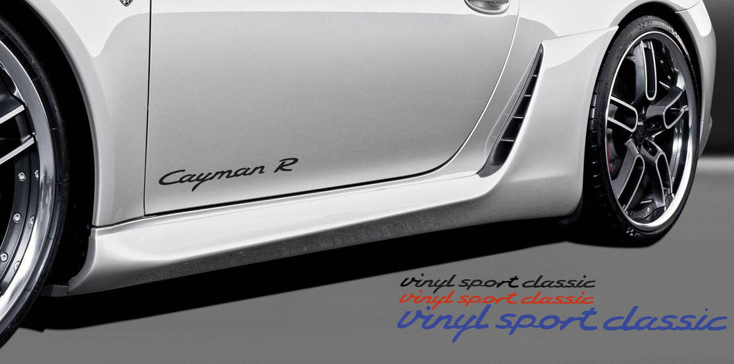 CAYMAN R DOOR DECAL SET FOR PORSCHE - VINYLSPORTCLASSIC