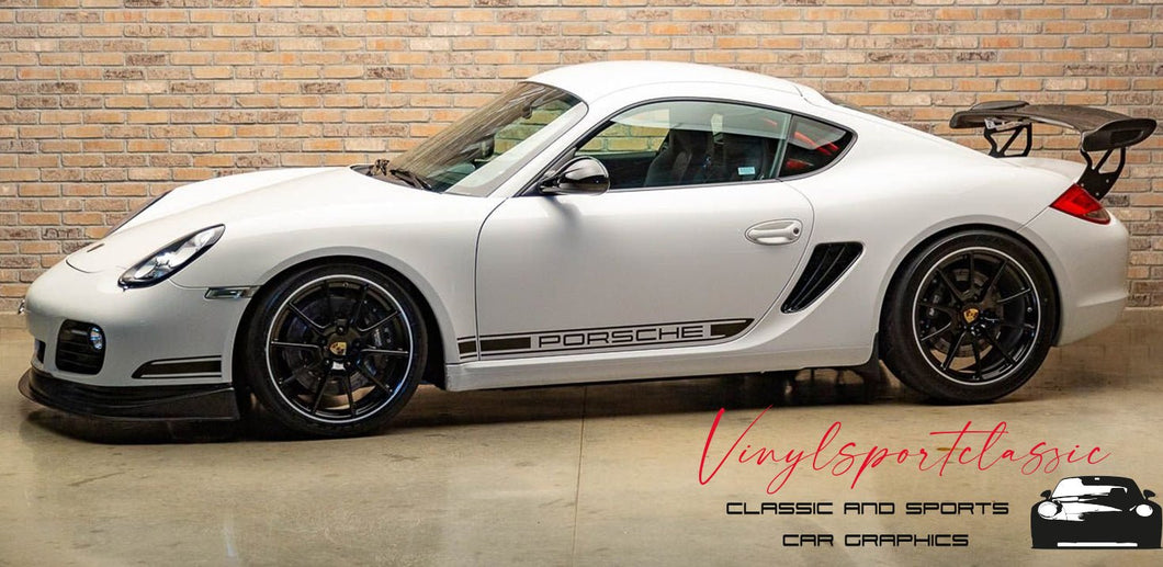 CAYMAN R SIDE STRIPES DECAL FOR PORSCHE - VINYLSPORTCLASSIC