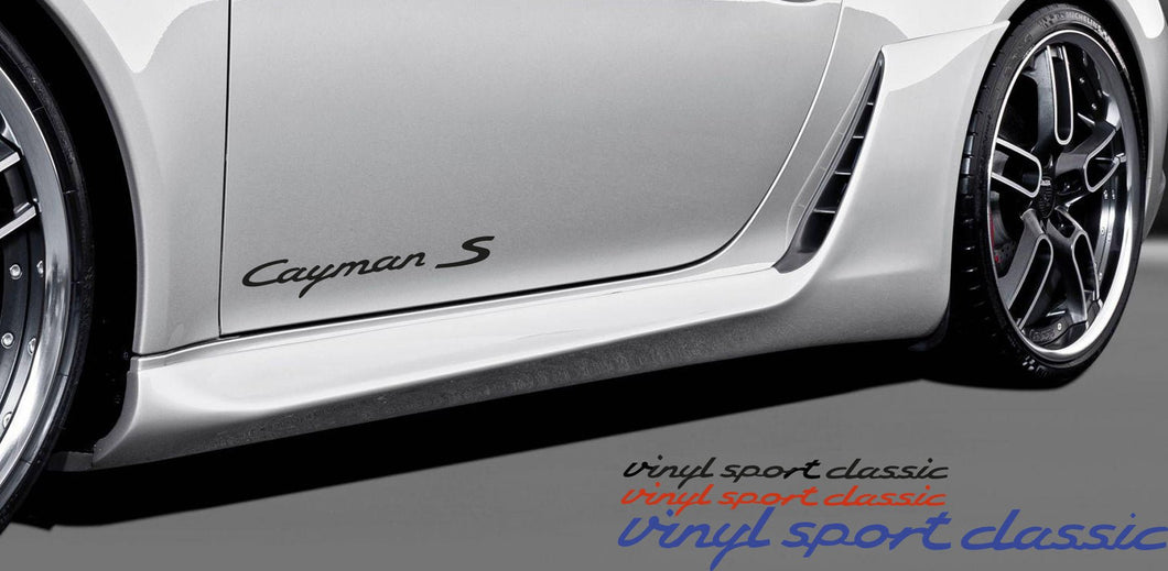 CAYMAN S DOOR DECAL SET FOR PORSCHE - VINYLSPORTCLASSIC