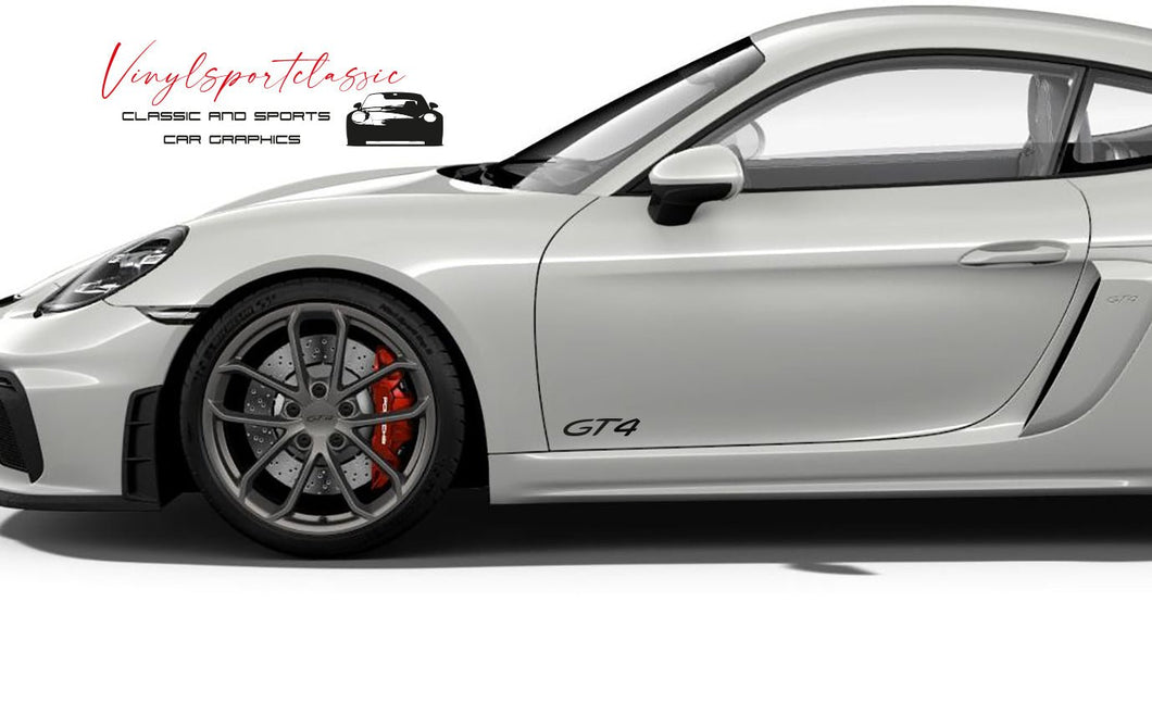 GT4 DOOR DECAL SET FOR PORSCHE CAYMAN GT4 - VINYLSPORTCLASSIC