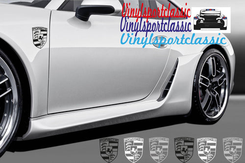 PORSCHE SHIELD VINYL STICKER - VINYLSPORTCLASSIC