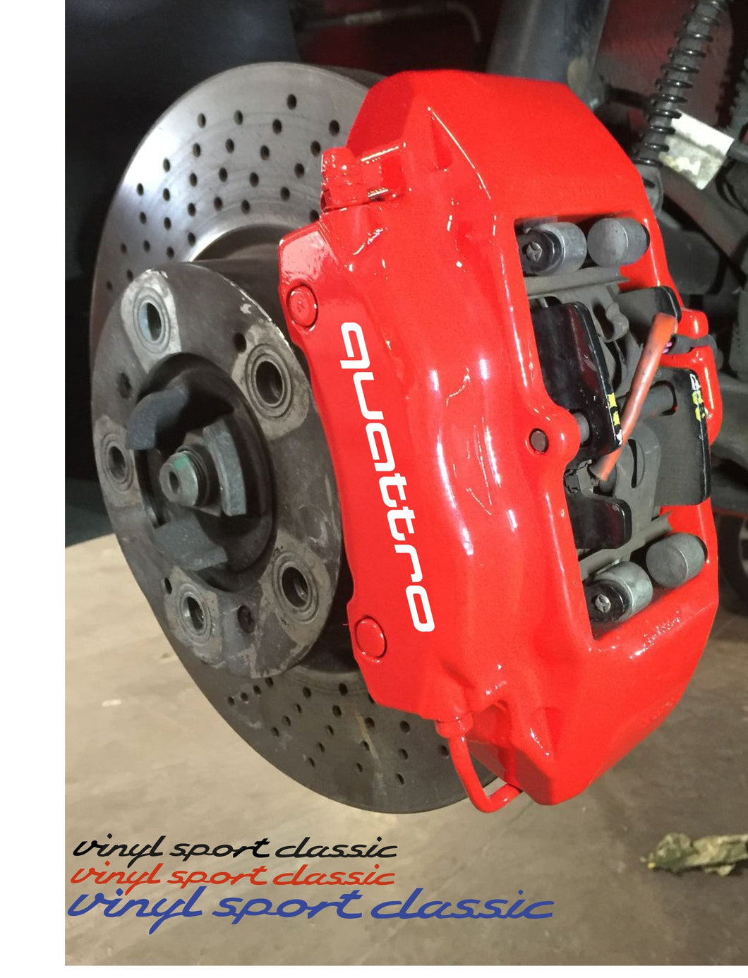 QUATTRO CALIPER DECALS FOR AUDI - VINYLSPORTCLASSIC