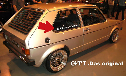 VOLKSWAGEN GOLF GTI MK1 QUARTER WINDOW STICKER DECAL - VINYLSPORTCLASSIC